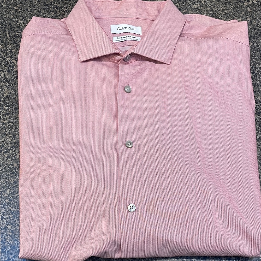 Calvin Klein Men's Light Red Dress Shirt - Picture 14 of 15